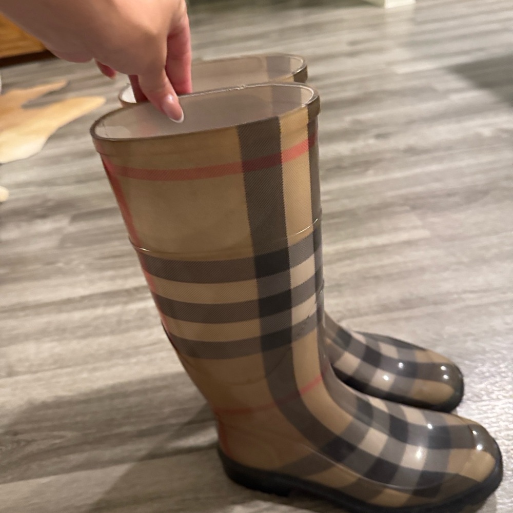 Burberry Plaid Rain Boots - Picture 2 of 3